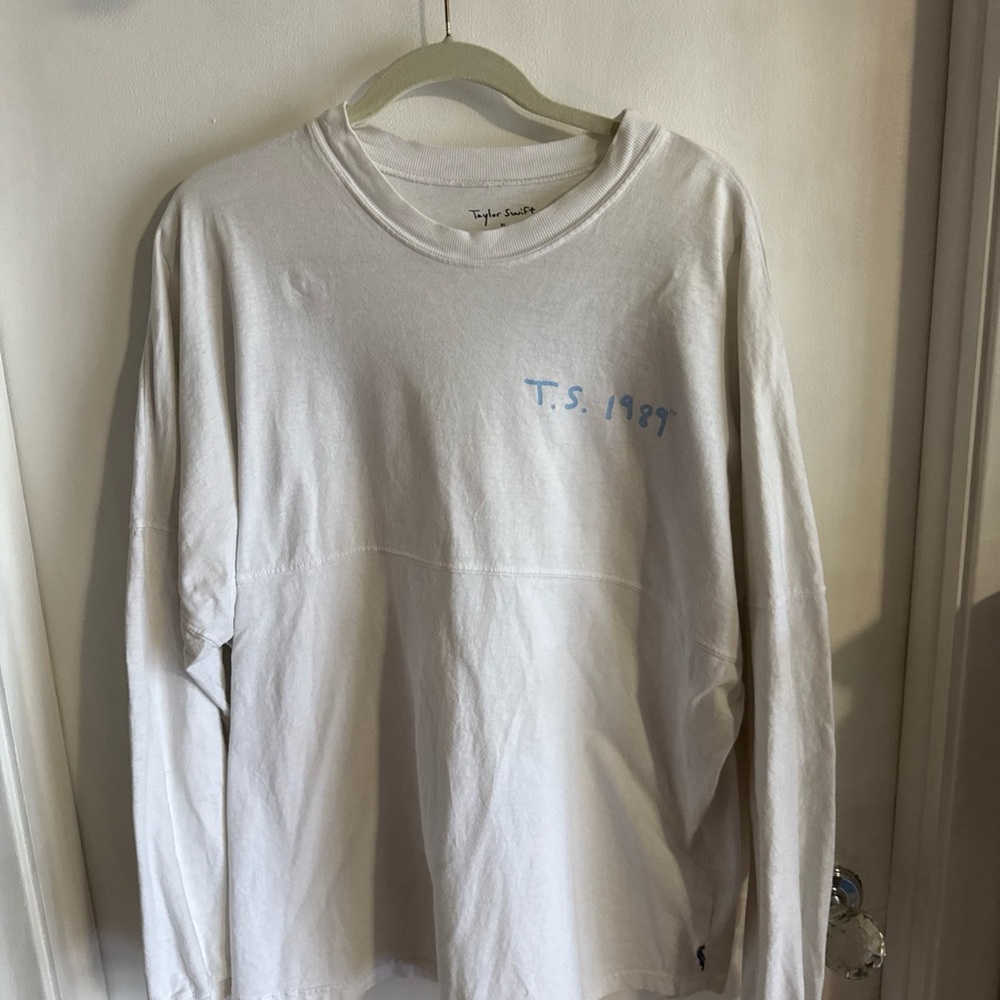 Taylor Swift White Long Sleeve jersey with Blue Print